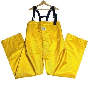 VTG High Seas Foul Weather Gear Bib Overalls Men L Yellow Fishing Japan Rain 80s